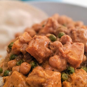 Vegan Chickpea and Pumpkin Korma Curry in a bowl