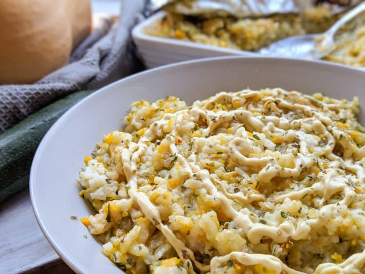 Vegan Pumpkin and Zucchini Baked Risotto-3