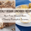 Vegan Lunchbox Recipes Pumpkin Scones and Nut Free Muesli Bars